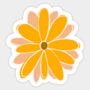 Yellow Flower Drawing Sticker